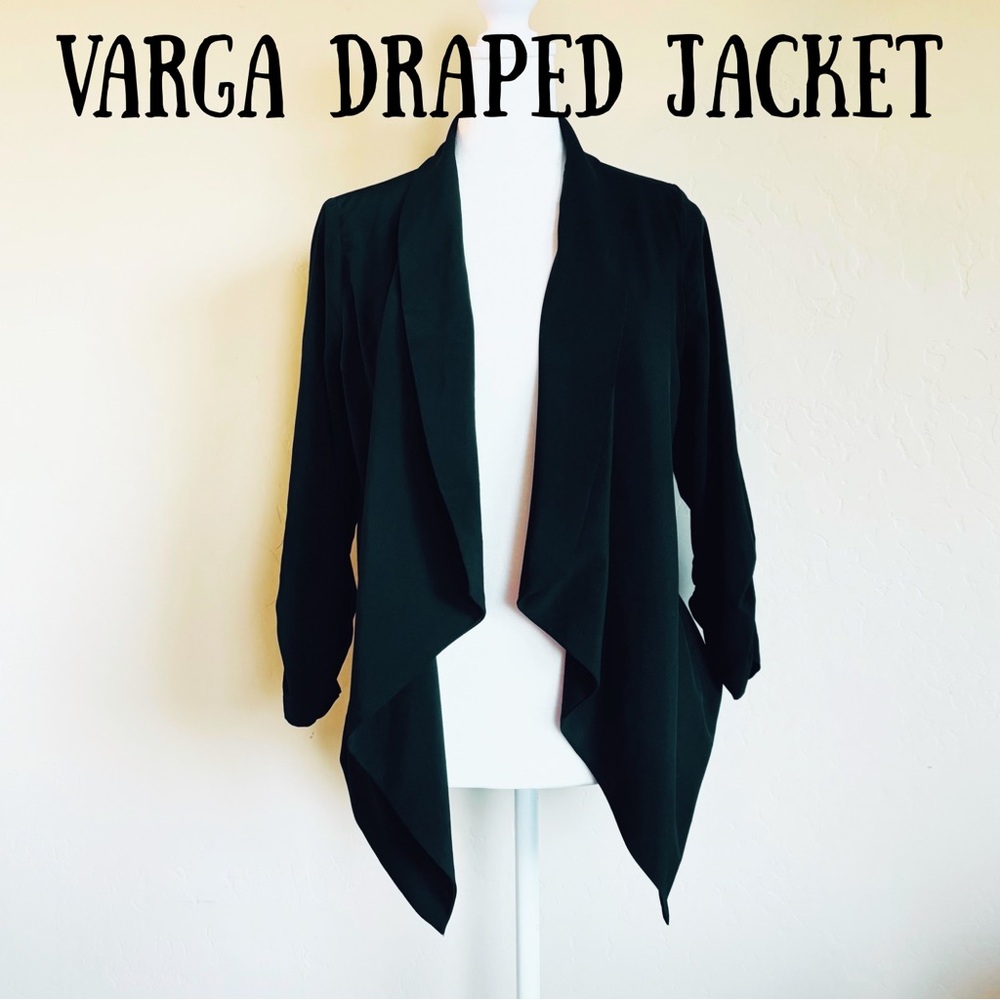 Varga Black Jacket w/ Waterfall Open-Front